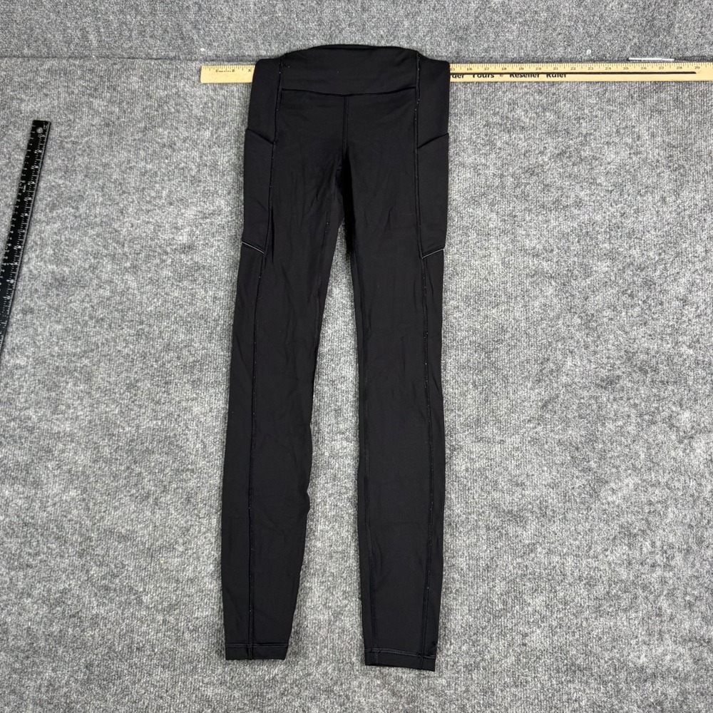 Lululemon Leggings Womens Size 2 Black Speed Up High Rise Tight Pockets Athletic